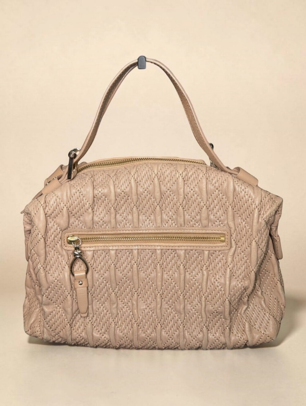 Vintage Cole Haan Heritage Quilt Archer Taupe Satchel Bag